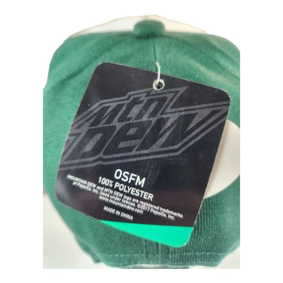 Mountain Dew Embroidered Snap Back Hat Cap 2017 New Pugs OSFM Flat Bill - Picture 10 of 11